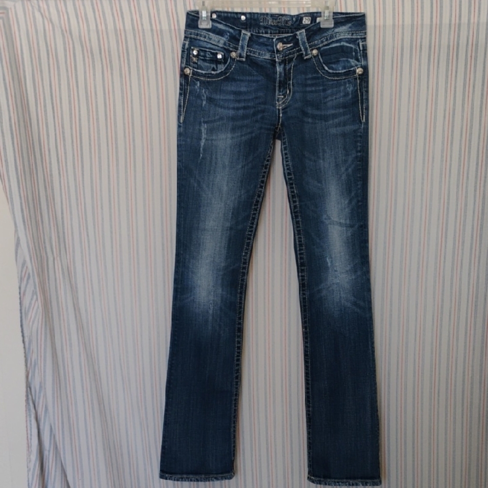 Miss Me 💙Dark Blue Boot Cut Distressed Jeans 29